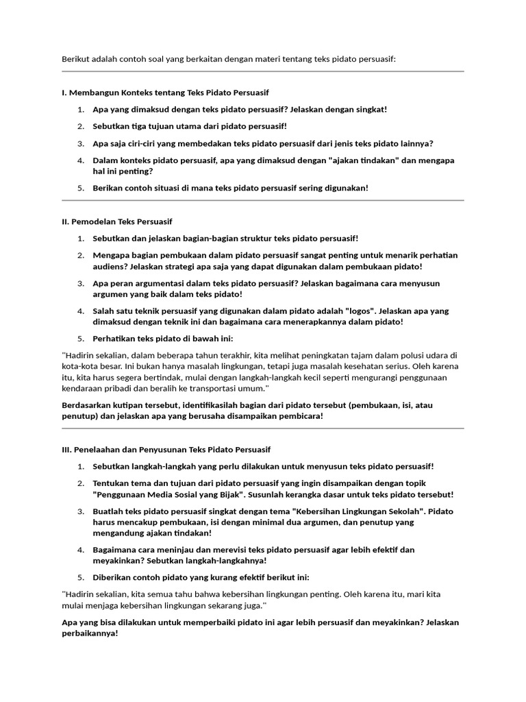 Berikut adalah contoh soal yang berkaitan dengan materi tentang teks