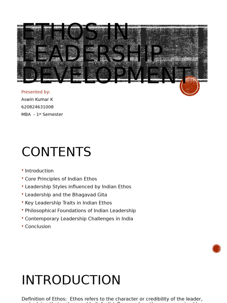 Indian Ethos in Leadership Development | PDF | Leadership | Bhagavad Gita