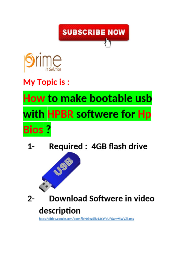 Create Bootable USB with HPBR Tool | PDF