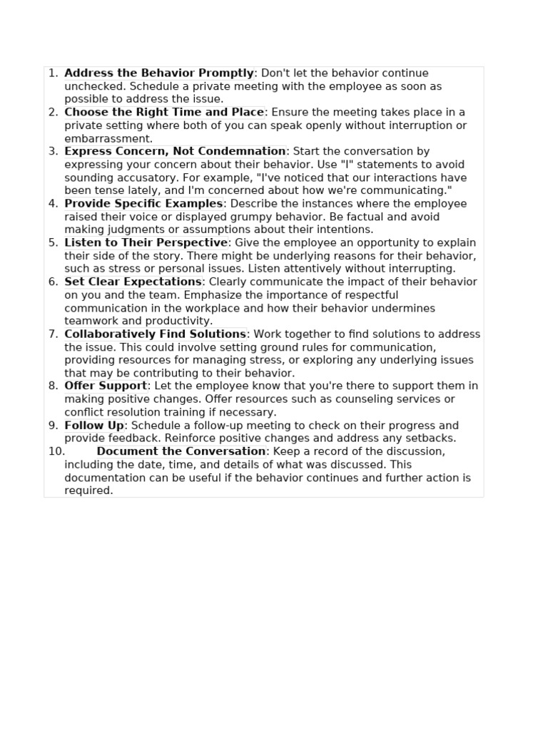 Address The Behavior Promptly | PDF