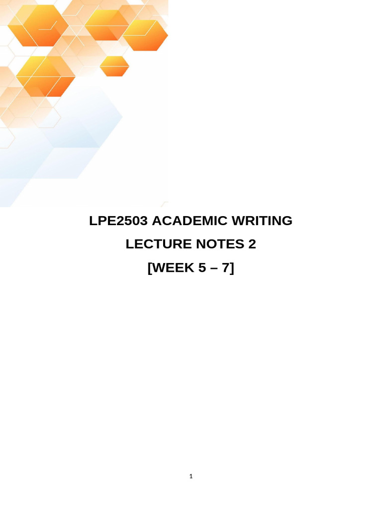 Lpe2503 - Lecture Notes 2 (Week 5 - 7) | PDF | Virtual Reality | Plagiarism