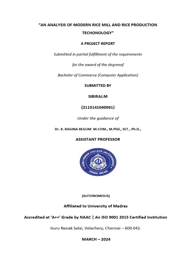 Wa0008. | PDF | Supply Chain | Rice