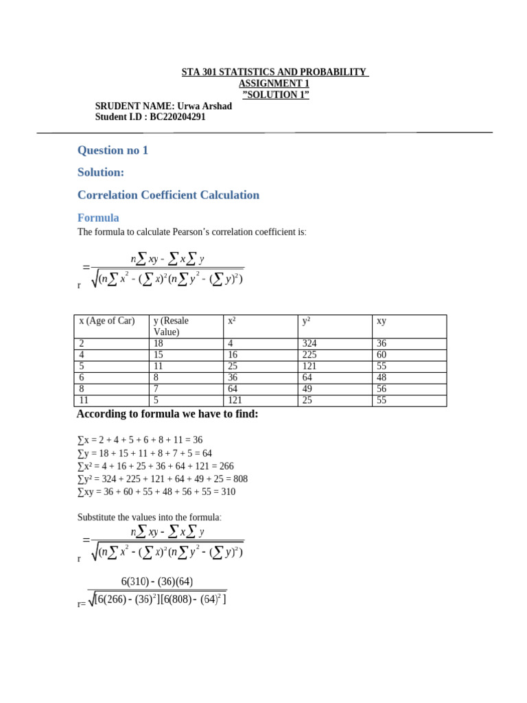 STA301 | PDF | Applied Mathematics | Statistical Theory