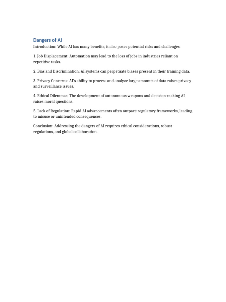 12 Dangers of Artificial Intelligence | PDF