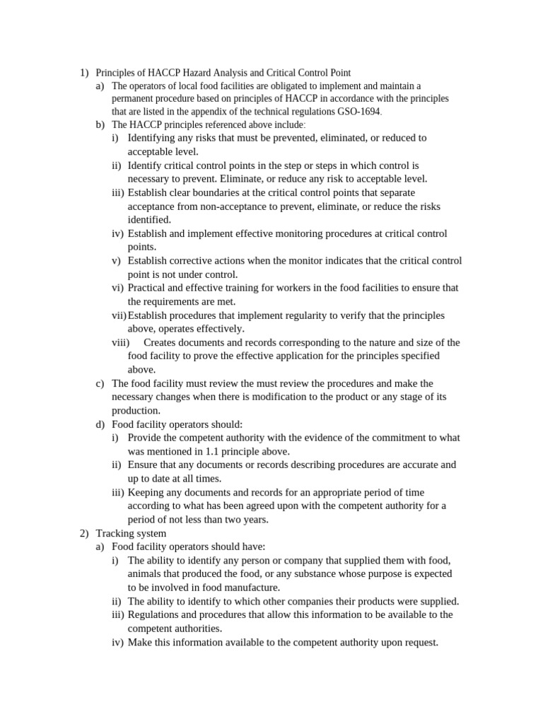 HACCP Food Safety Guidelines | PDF | Hazard Analysis And Critical ...