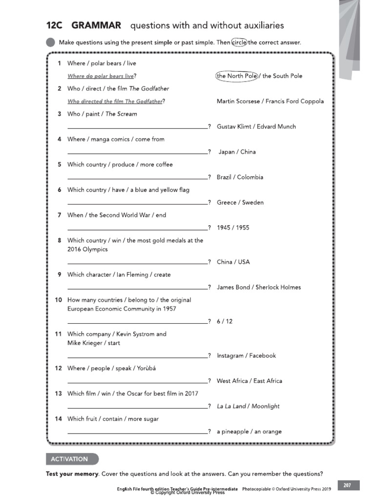 Extra Activities 1 To 12-6 | PDF