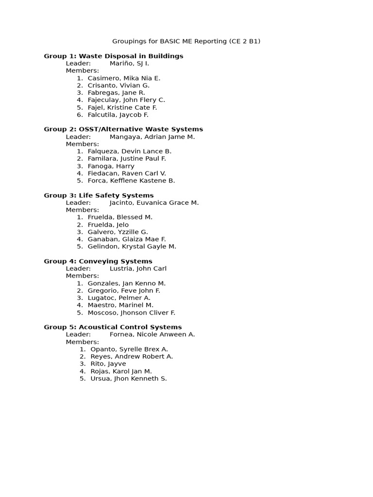 Groupings for BASIC ME Reporting | PDF | Educational Assessment And ...