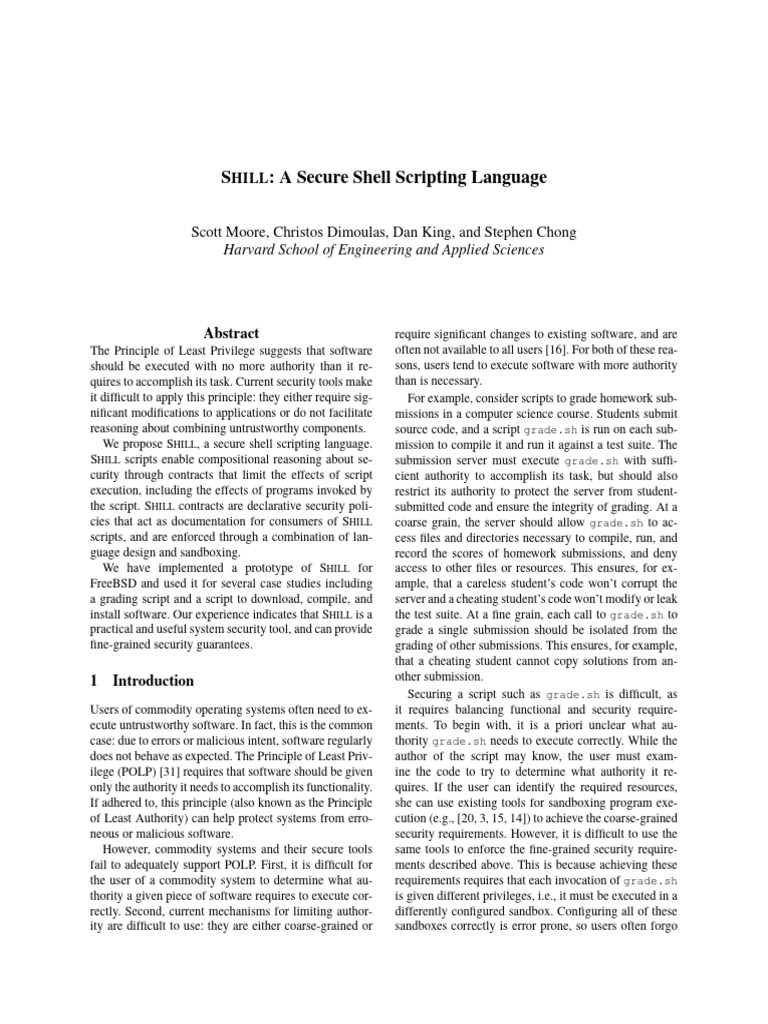 shill-osdi-2014 | PDF | Scripting Language | Operating System