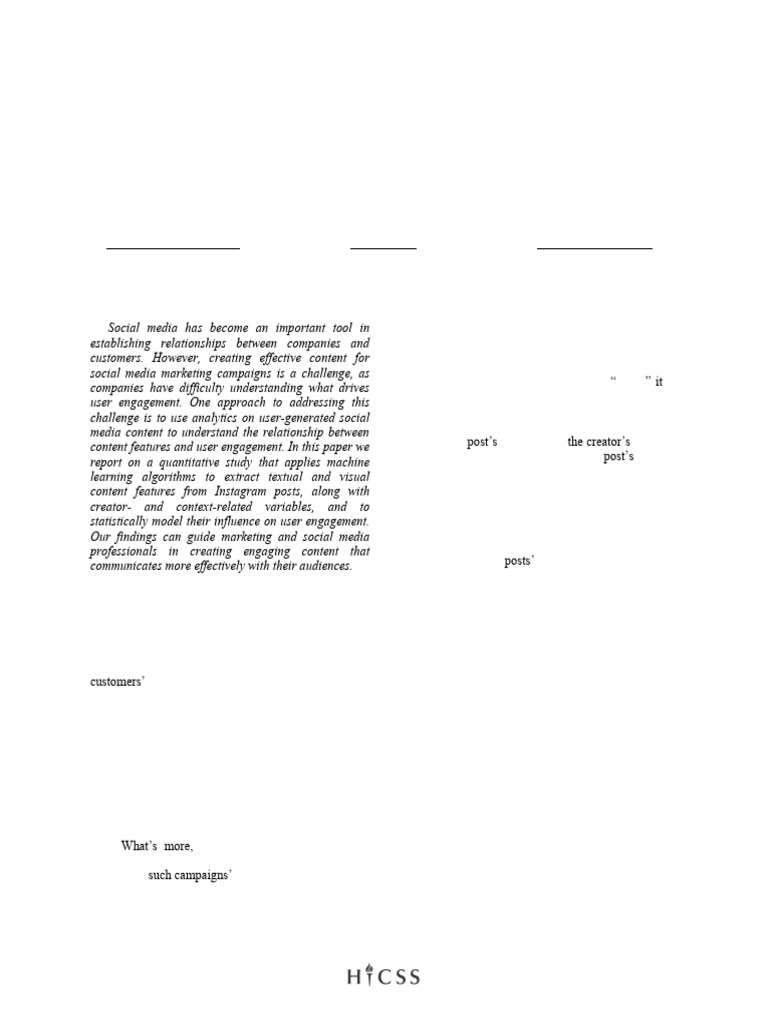 The Impact of Content, Context, and Creator On | PDF | Social Media ...