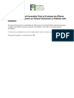 A Pilot Randomized Controlled Trial To Evaluate The Effects of Education Programs On Clinical Outcomes in Patients With Diabetes