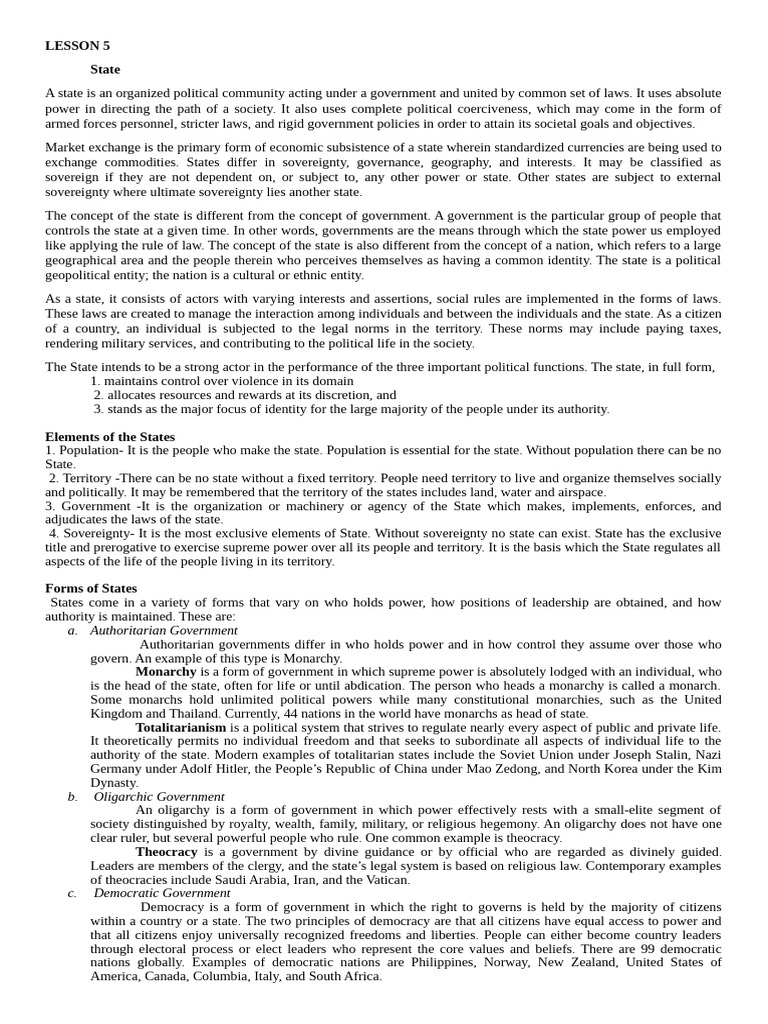 UCSP MODULE 7 | PDF | Banks | State (Polity)