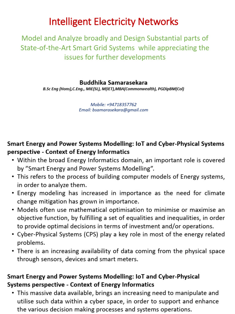 Smart Grid Systems and Energy Modeling | PDF | Smart Grid | Electrical Grid
