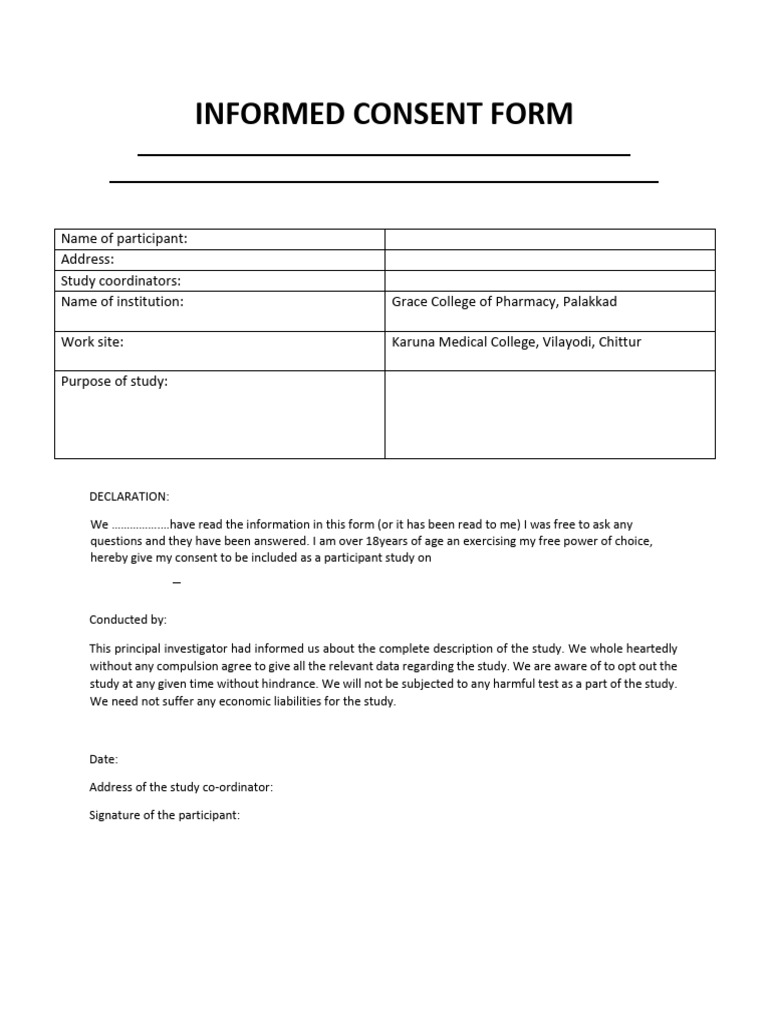 Informed Consent Form | PDF