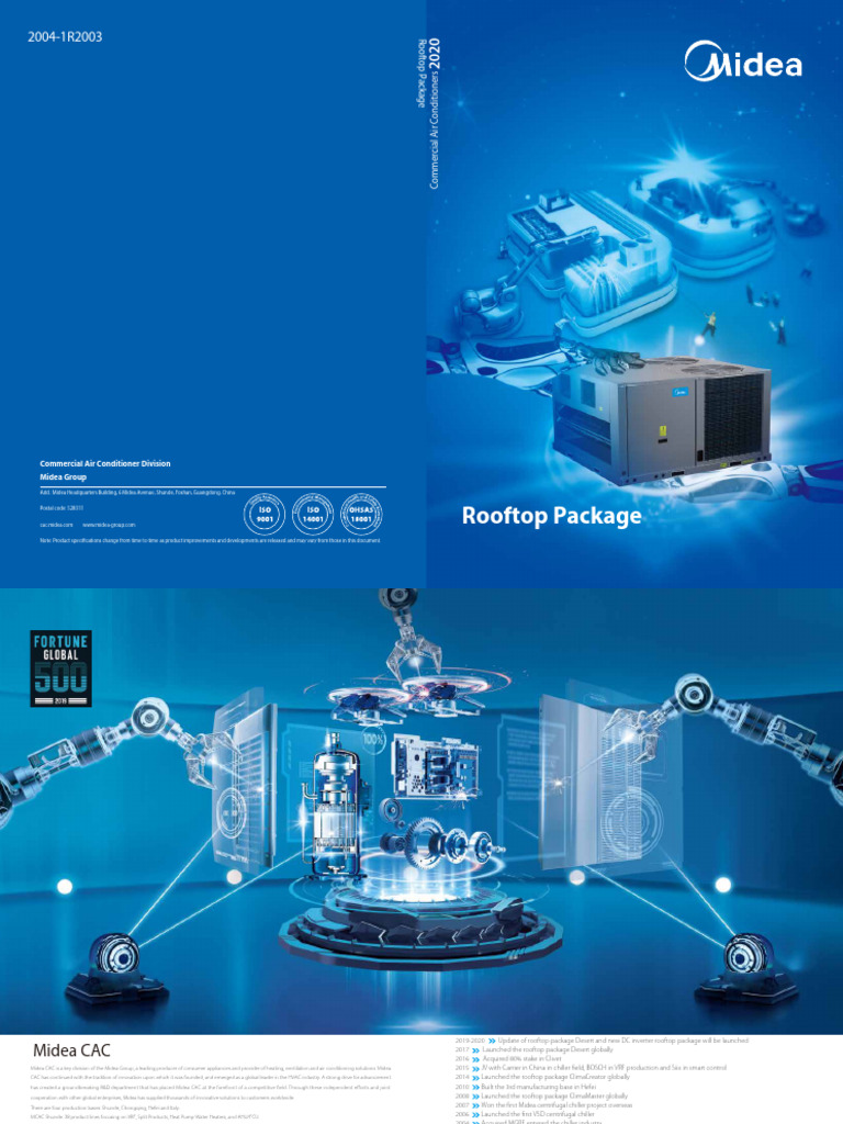 Midea Rooftop Package Overview | PDF | Air Conditioning | Thermostat