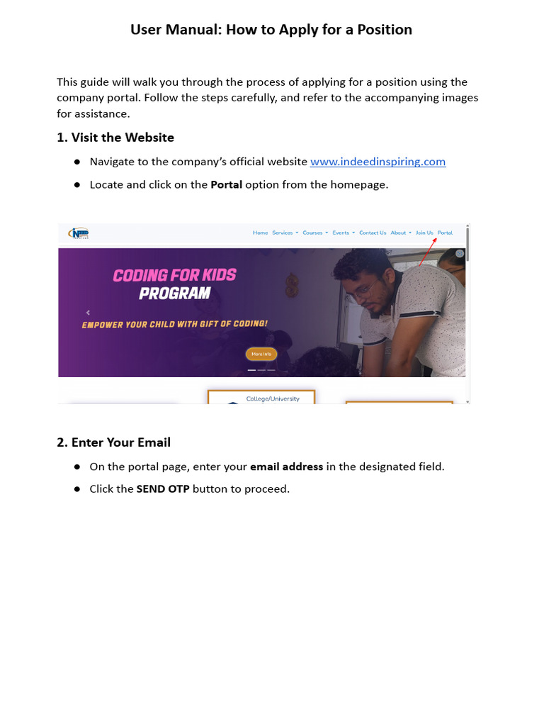 User Manual For Applying Job | PDF