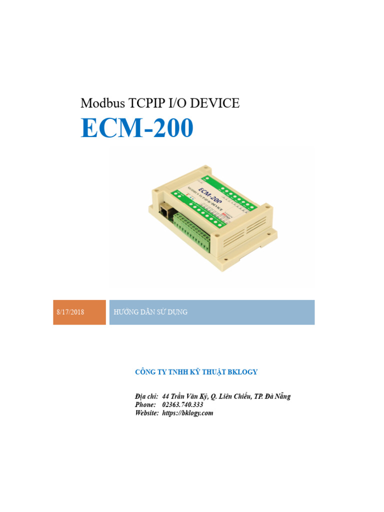 MODBUS TCP IO - VN - User Manual REV2222 | PDF