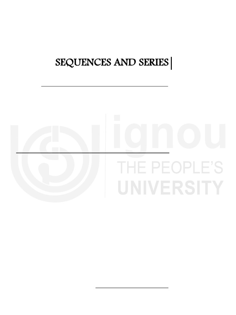 Understanding Sequences and Series | PDF | Sequence | Limit (Mathematics)