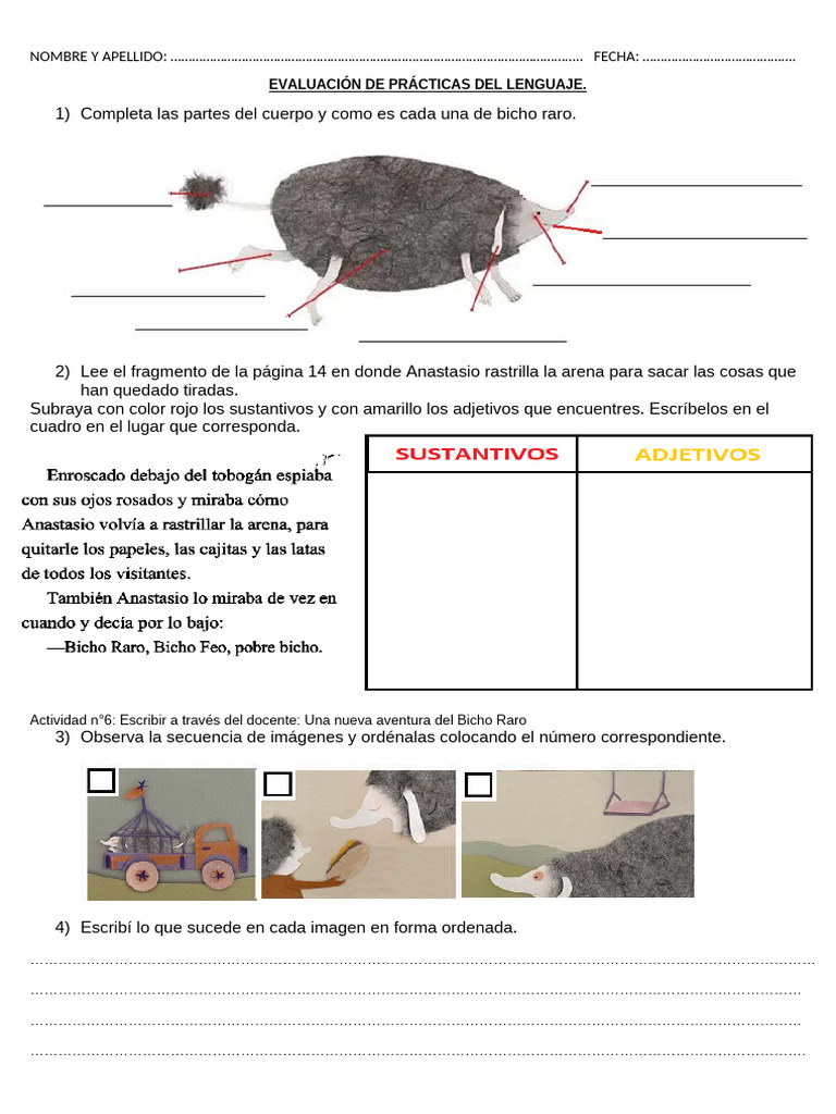 Evalacion PL Bicho Raro | PDF