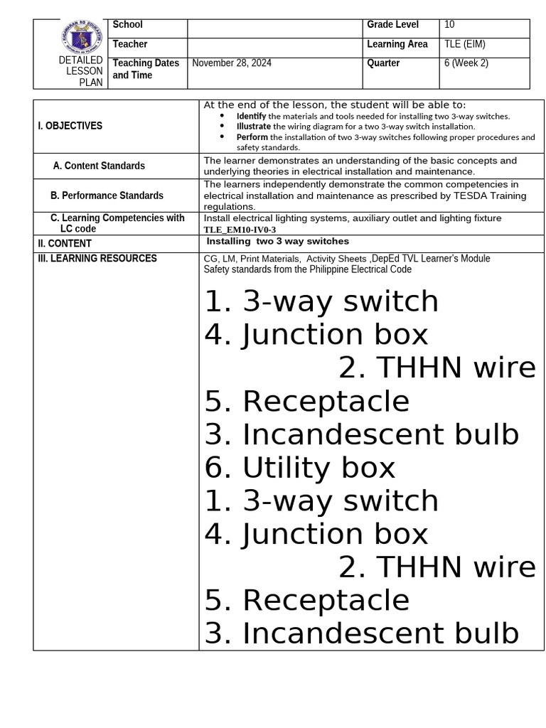 DETAILED 3 way switch | PDF | Switch | Differentiated Instruction