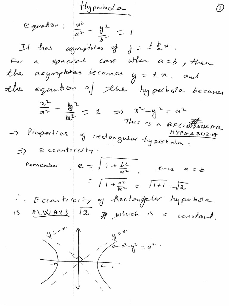 Conics - Rectangular Hyperbola | PDF