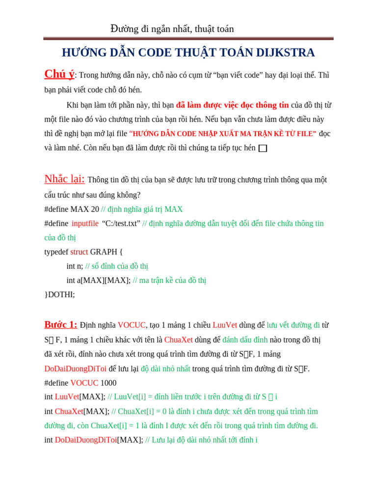 3.huong Dan Code Thuat Toan Dijkstra - Full | PDF