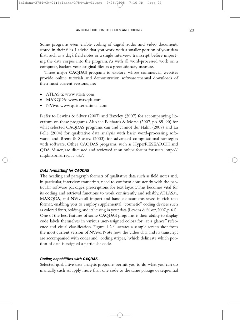 CAQDAS Programs for Qualitative Analysis | PDF | Data | Computer Science
