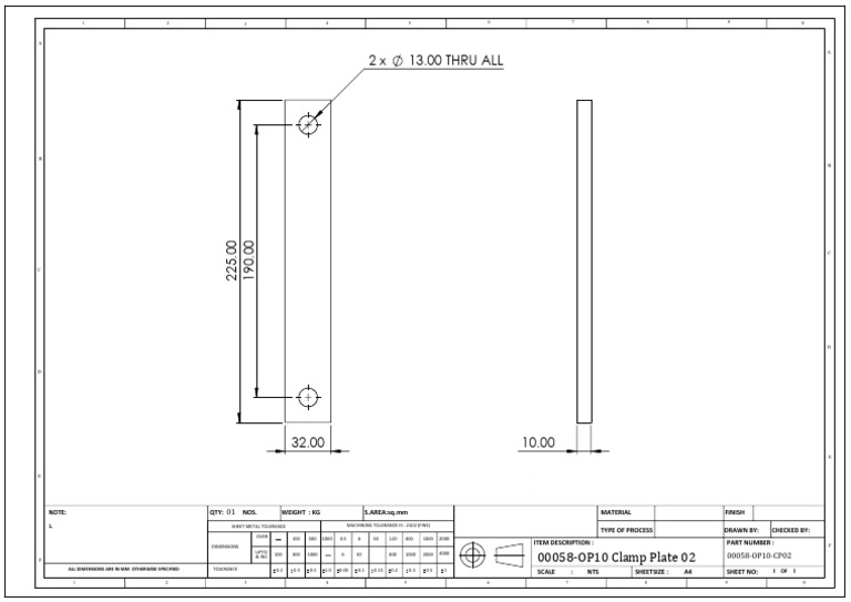 00058-OP10-CP02 - OP10 Clamp Plate 02 | PDF | Engineering Tolerance ...