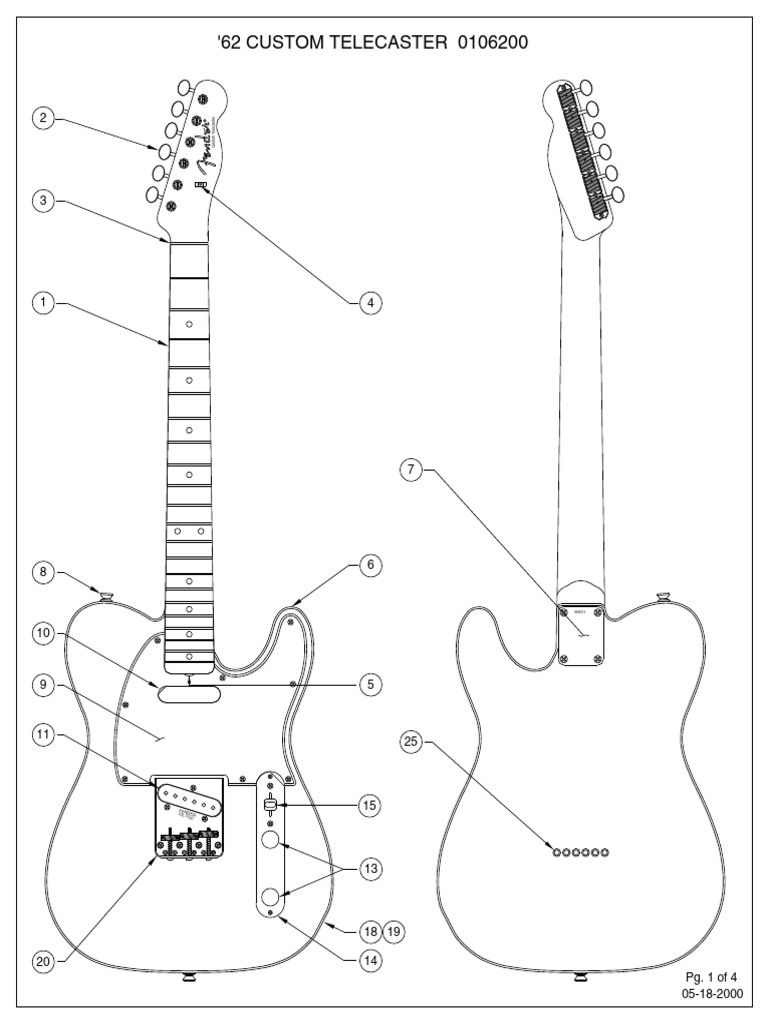 '62 Custom Telecaster Parts List | PDF | Guitar Family Instruments ...