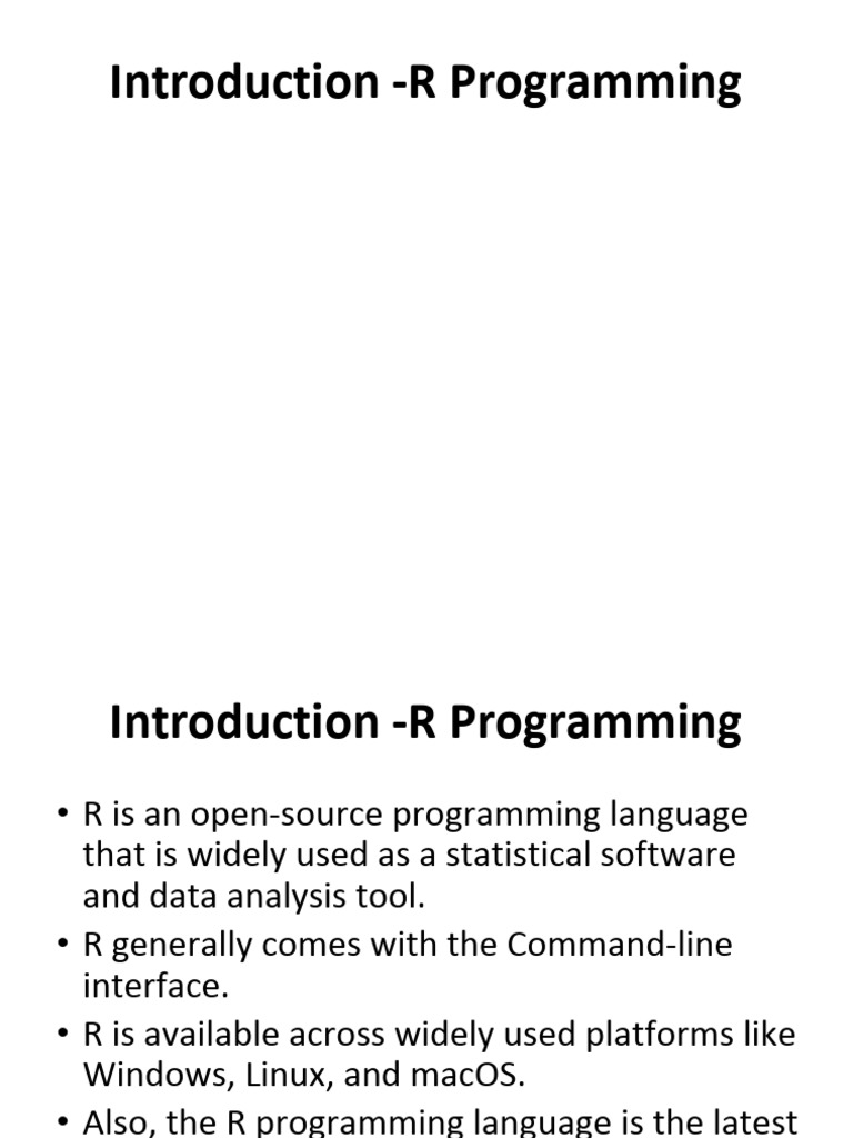Introduction - R Programming | PDF | R (Programming Language) | Python ...