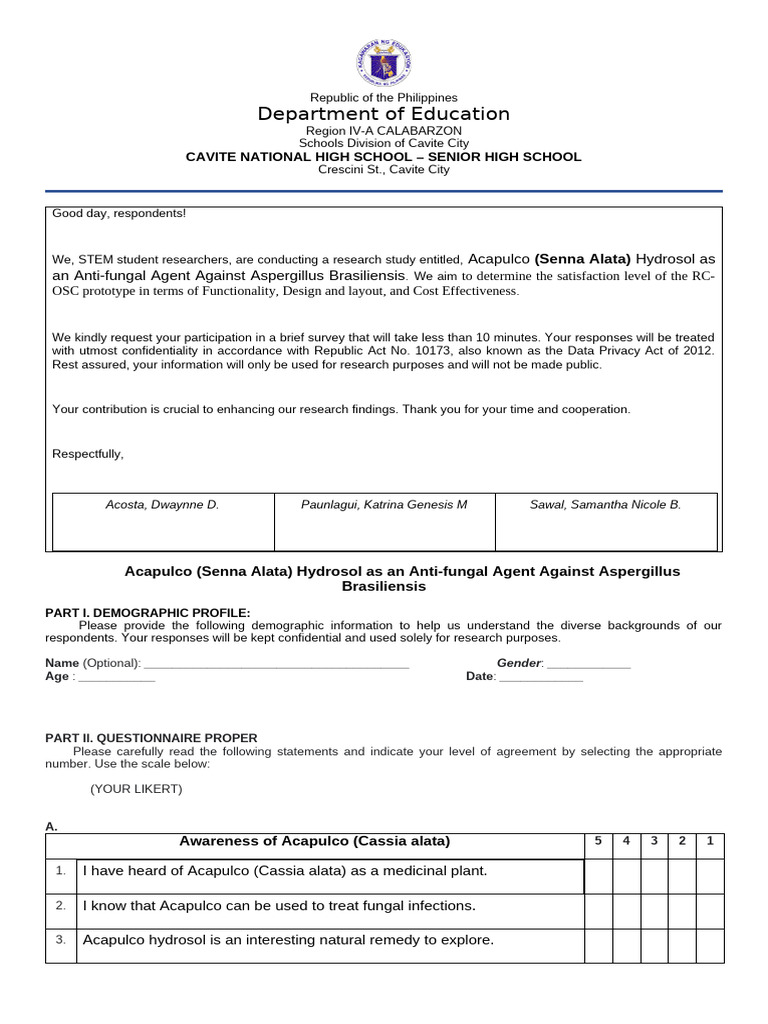 Survey-Questionnaire Template | PDF