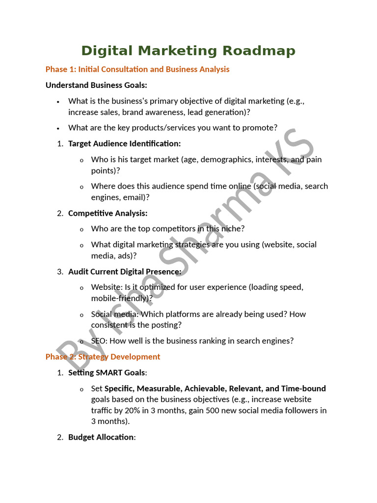 Digital Marketing Roadmap | PDF | Digital Marketing | Search Engine ...