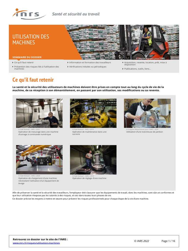 Prévention des risques machines INRS | PDF | Sécurité | Risque