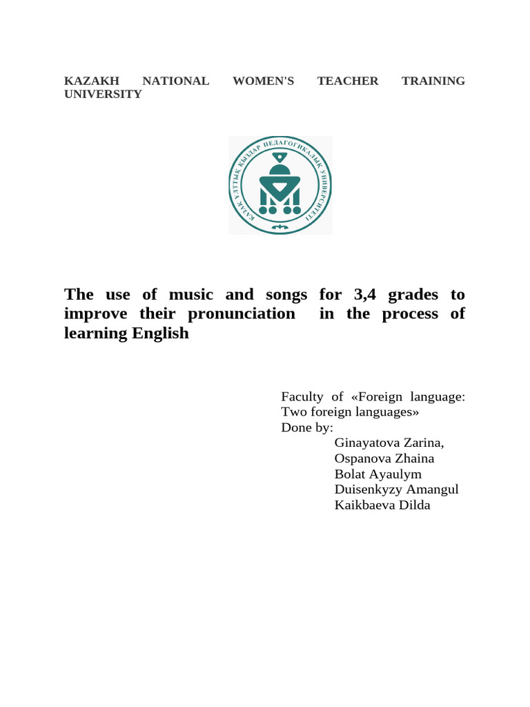 Enhancing English Pronunciation with Music | PDF | Second Language ...