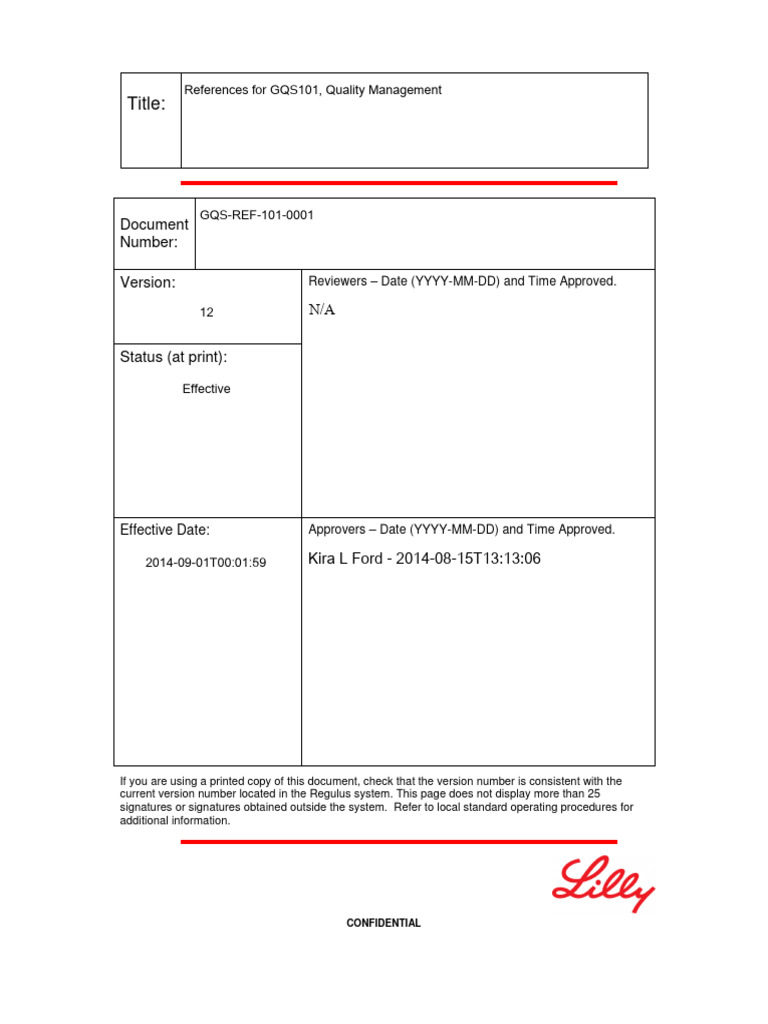 GQS Ref 101 0001 | PDF | Quality Management System | Business