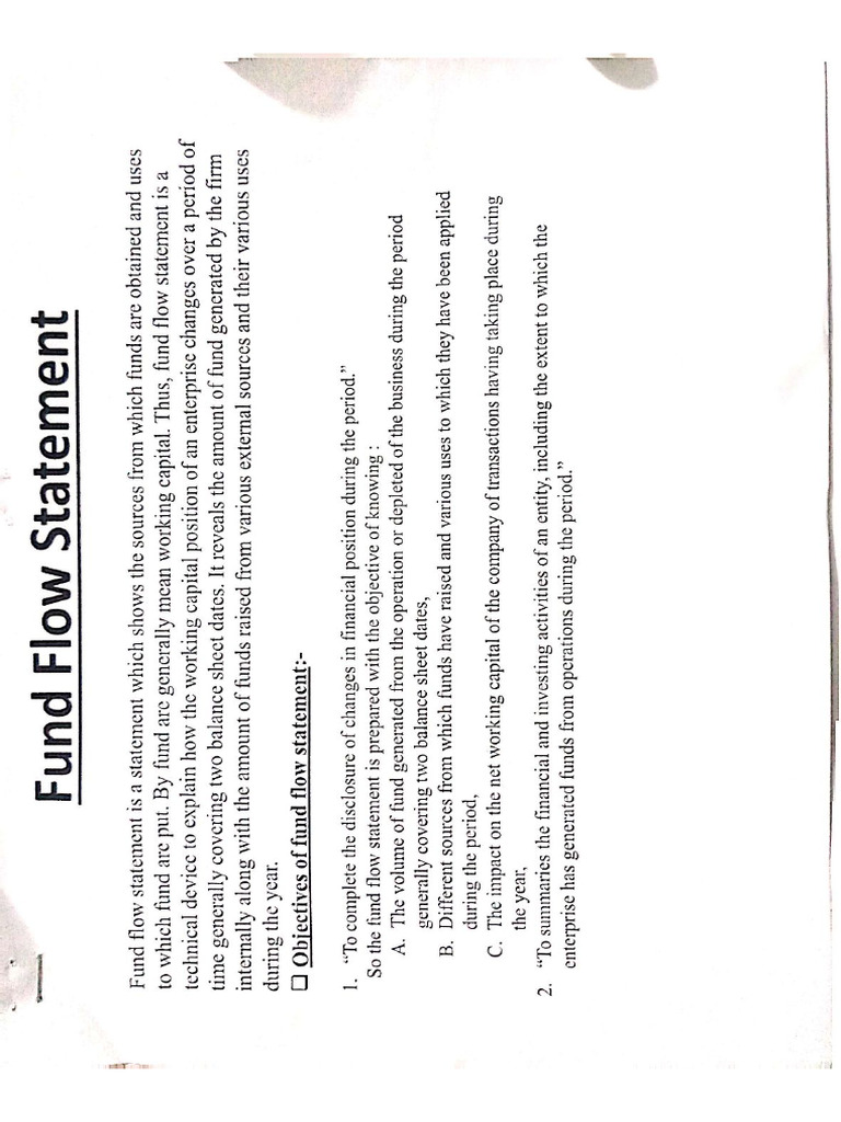 Fund Flow Statement Chapter (Financial Appraisal) | PDF