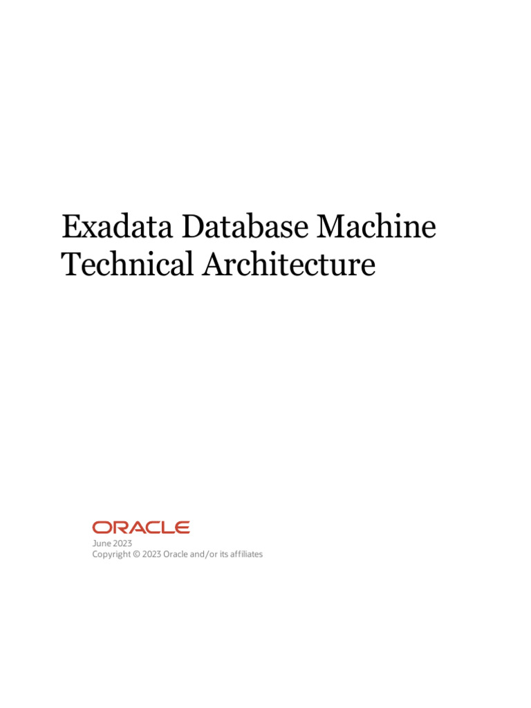 Exadata Database Machine Architecture Guide | PDF | Computer Data ...