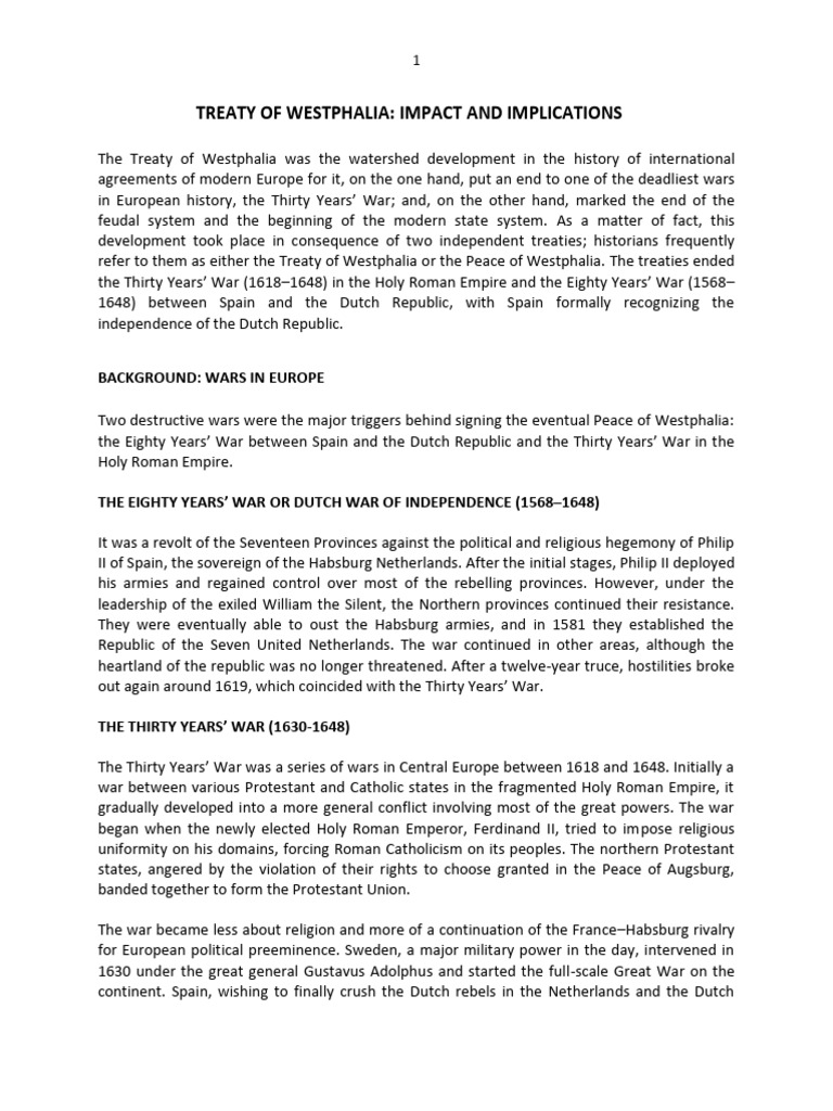 Treaty of Westphalia-Final | PDF | Sovereignty | International Relations