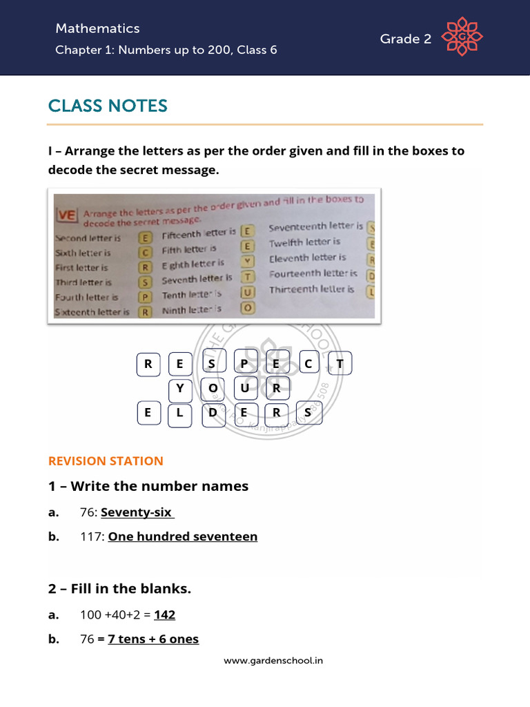 CN Grade+2 Mathematics Chapter+1 Class+6 | PDF