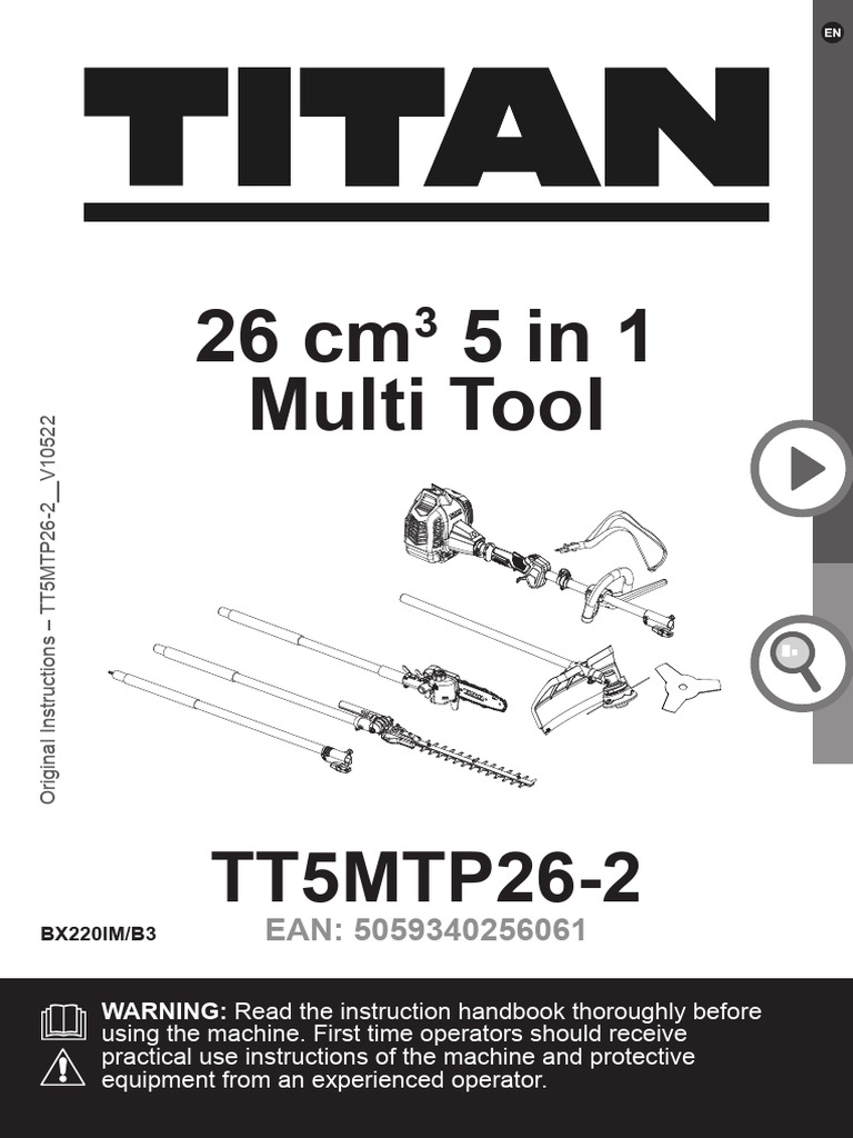 Tt5mtp26.2 User Handbook Multi Tool 5059340256061 | PDF | Litre | Gasoline