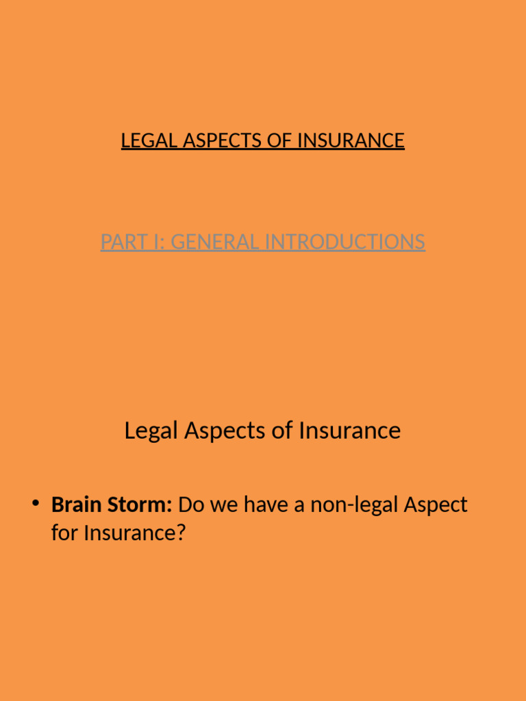 Legal Aspects of Insurance Contracts | PDF | Insurance | Indemnity