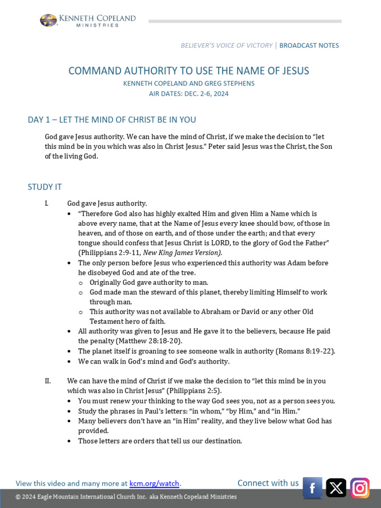 Authority of the Believer in Christ | PDF | Jesus | Saint Peter