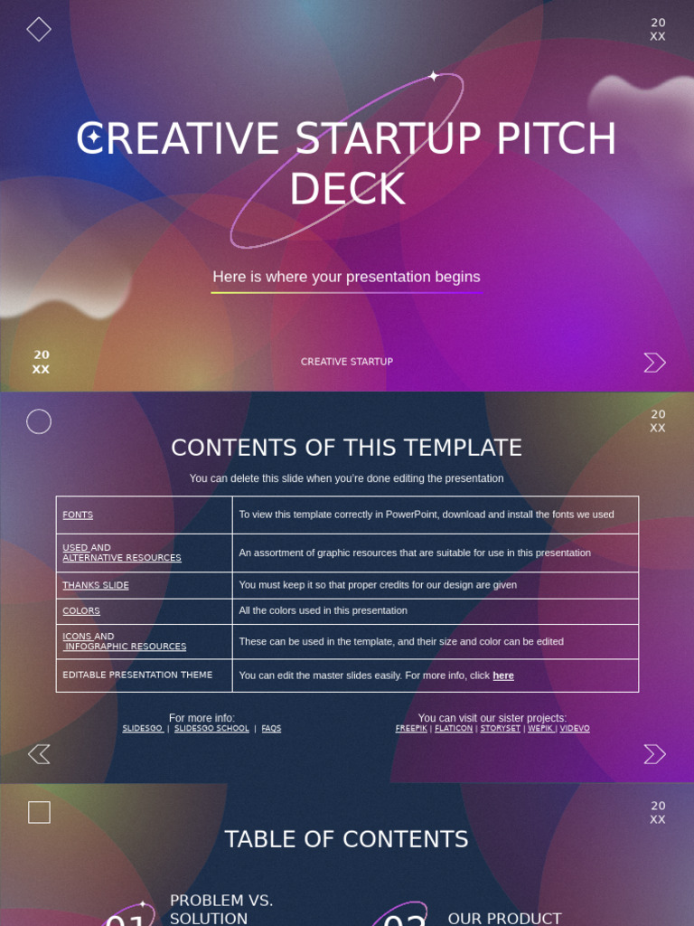 Creative Startup Pitch Deck Template | PDF | Planets | Solar System