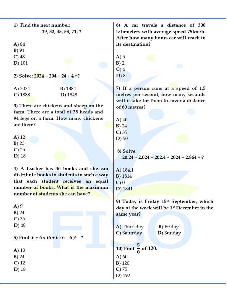 Grade 5-6 Math Questions 2023 | PDF | Area | Metrology