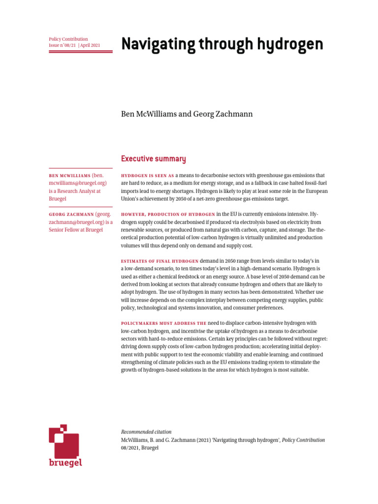 Navigating Through Hydrogen | PDF | Climate Change Mitigation | Hydrogen