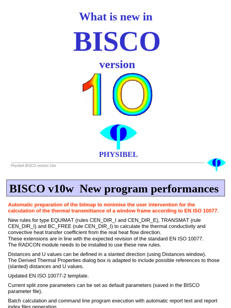 Physibel BISCO v10w Features Overview | PDF | Heat Transfer | Command ...