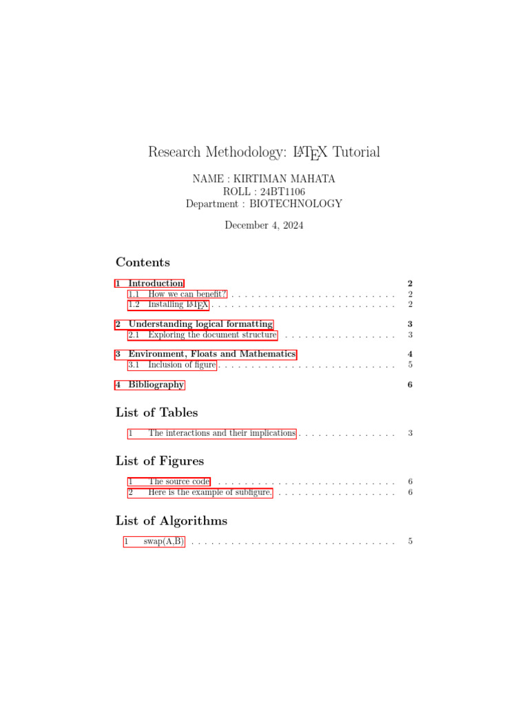 Research Methodology LaTeX Kirtiman Mahata 24BT1106 | PDF | Te X ...
