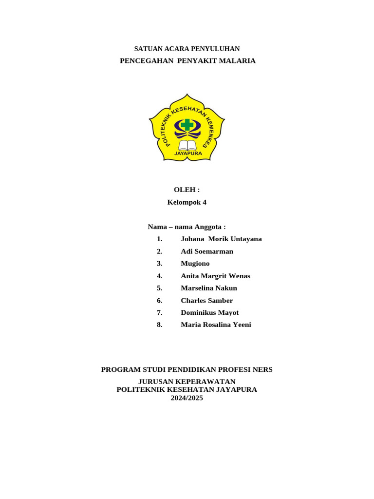 7 sap pencegahan penyakit malaria kelompok 4 pdf