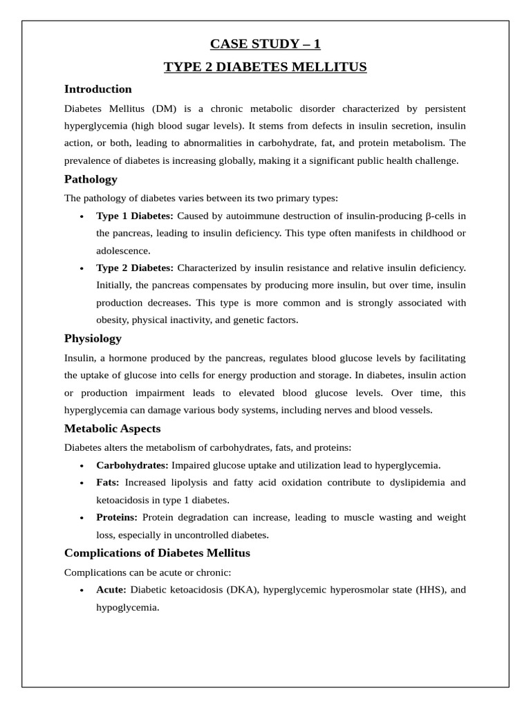 Type 2 Diabetes Case Study Analysis | PDF | Diabetes | Hyperglycemia