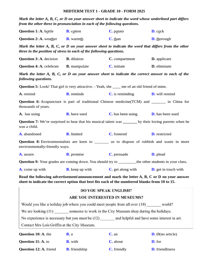 Grade 10 Midterm Test 2025 | PDF | Dogs | Hyperloop
