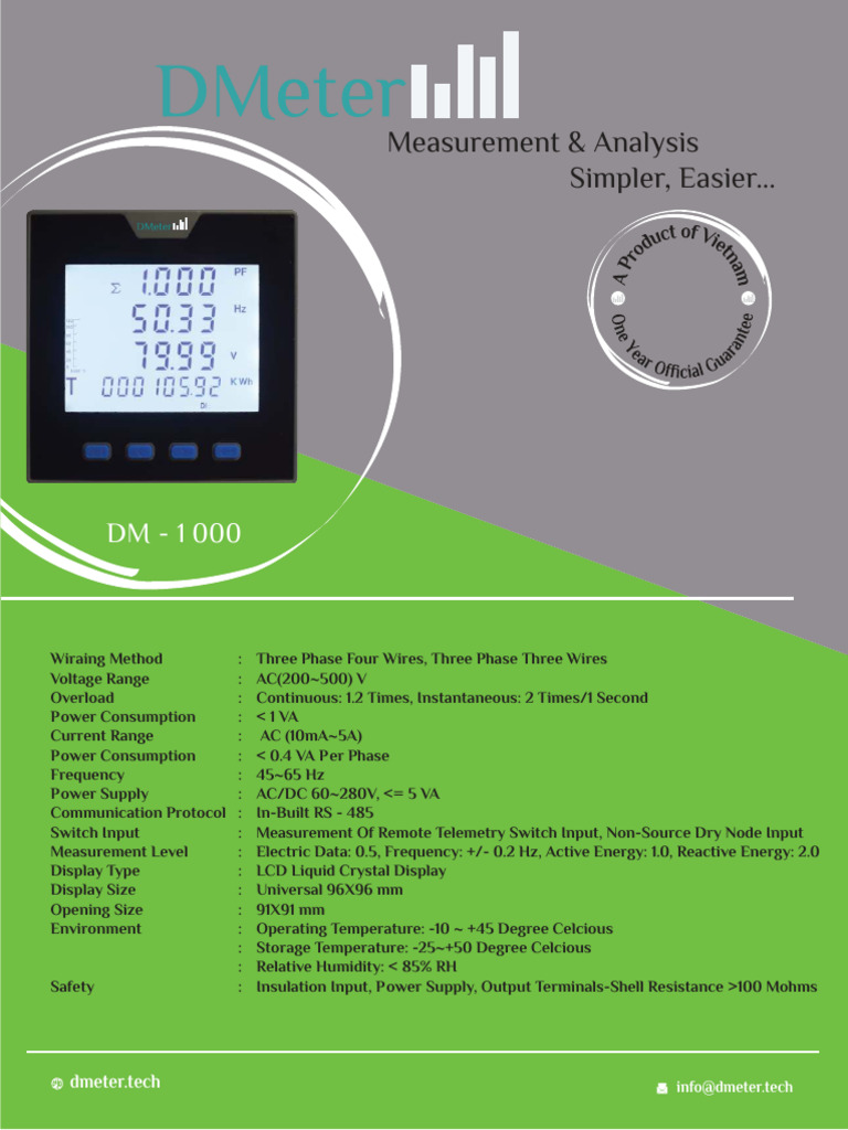 DM1000 Measurement Specifications | PDF